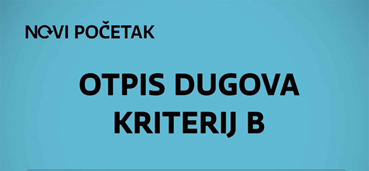 Sutra počinje druga faza mjere otpisa dugova građanima po kriteriju B 